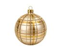 Voir la slide Boule de Noël verre doré mat quadrillage pailleté embout doré Ø8cm