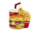 Voir la slide Décoration de Noël boule en verre menu burger frites boisson doré rouge blanc vert paillettes H13 x l10cm