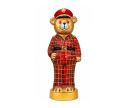 Voir la slide Décoration de Noël figurine ours en verre soufflé costume tartan rouge vert doré béret rouge et noir socle doré H30cm