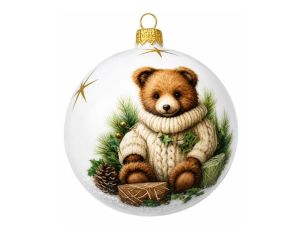 Boule de Noël blanche ours...