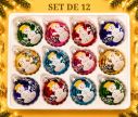 Voir la slide Coffret 12 boules de Noël en verre motif bonhomme de neige e Ø6cm