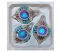 Voir la slide Coffret 3 gouttes de Noël verre soufflé peint à la main blanc fleurs  Ø7cm H10cm