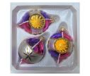 Voir la slide Coffret 3 gouttes de Noël verre soufflé peint à la main deux gouttes violet fuchsia 7cm