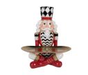 Voir la slide Plateau décoratif casse-noisette figurine rouge noir blanc chapeau arlequin plateau doré jambes croisées H32cm