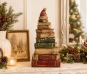 Voir la slide Décoration de Noël pile de livres vintage rouge vert bonnet Père Noël étoile dorée canne de sucre H26cm