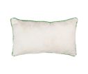 Voir la slide Coussin de Noël polyester scène cheminée Père Noël sapin bas de Noël passepoil pompons verts L50 x l30cm