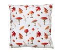 Voir la slide Coussin d'automne blanc motif champignons amanites feuilles d'automne glands L45 x l45cm