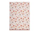 Voir la slide Torchon de cuisine 100% coton fond crème motif champignons amanites feuilles d'automne glands liseré rouge 50x70cm