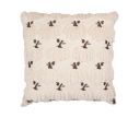 See slide Beige textured cushion tufted pumpkins embroidered brown stems fringe L40 x W40cm