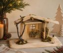 Voir la slide Maison de crèche en bois de pin naturel toit mousse fenêtre arquée paille branche L41 x H22 x P19cm