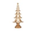Voir la slide Décoration de Noël sapin blanc reliefs dorés baroques socle doré Ø13xH30cm