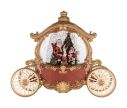 Voir la slide Décoration de Noël carrosse rouge doré boule à neige lumineuse Père Noël roues dorées L26xl11xH20cm