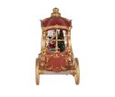 Voir la slide Décoration de Noël carrosse rouge doré boule à neige lumineuse Père Noël roues dorées L26xl11xH20cm