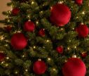 Voir la slide Boule Noël velours tissu rouge vif texture douce incassable