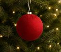 Voir la slide Boule Noël velours tissu rouge vif texture douce incassable 8cm