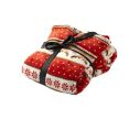 See slide XMAS oversized hoodie blanket red white reindeer snowflake pattern XMAS lettering pocket hood 70x110cm