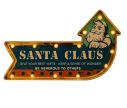 Voir la slide Décoration murale lumineuse LED flèche vintage Père Noël inscription Santa Claus cadre doré fond bleu orange L40xl5,5xH61cm