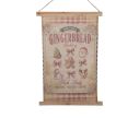 Voir la slide Bannière murale en tissu beige à suspendre Gingerbread Bakery Mrs Claus bonhomme L40xl2xH60cm