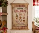 Voir la slide Bannière murale en tissu beige à suspendre Gingerbread Bakery Mrs Claus bonhomme  L40xl2xH60cm