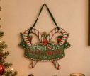 Voir la slide Plaque métal à suspendre vert sucres d'orge rouge blanc North Pole's Candy Shop houx ruban vert L36xl1xH37cm