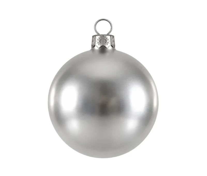 Boule de Noël argentée mate en verre D8cm