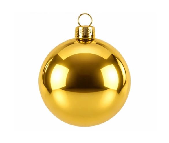 Boule de Noël doré brillante verre D8cm