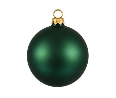 Boule de Noël verte mate verre D8cm