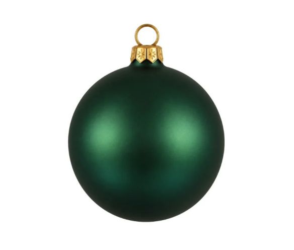 Boule de Noël verte mate verre D8cm