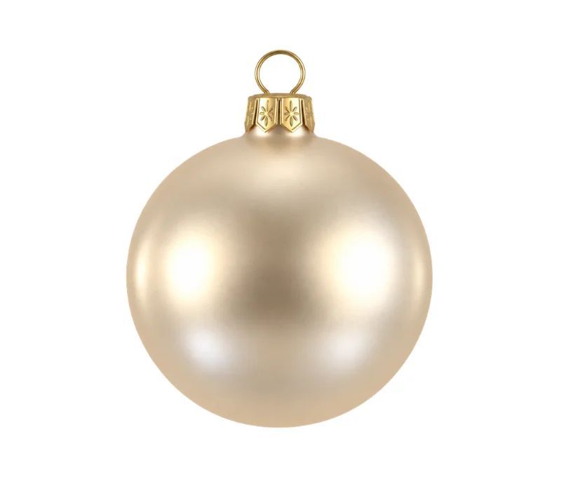 Matte champagne Christmas bauble Glass Ø8cm