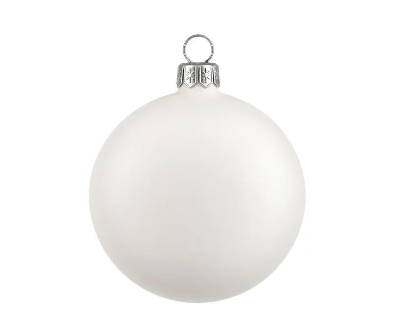 Matte white Christmas bauble Glass Ø8cm