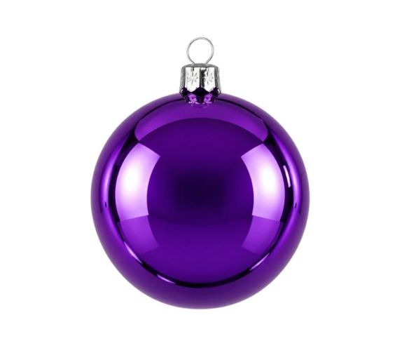 Glossy purple Christmas bauble Glass Ø8cm