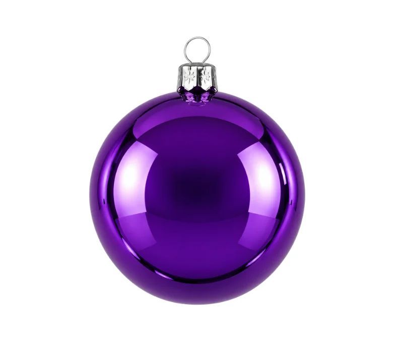 Glossy purple Christmas bauble Glass Ø8cm