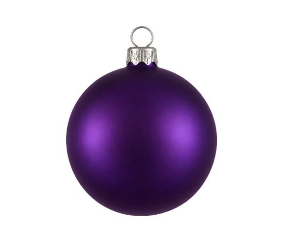 Matte purple Christmas bauble Glass Ø8cm