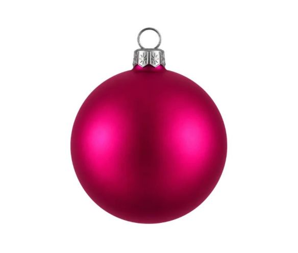 Matte fuchsia pink Christmas bauble Glass Ø8cm