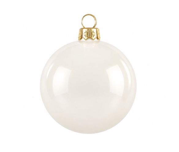 Boule de Noël blanc cassé brillante verre Ø8cm