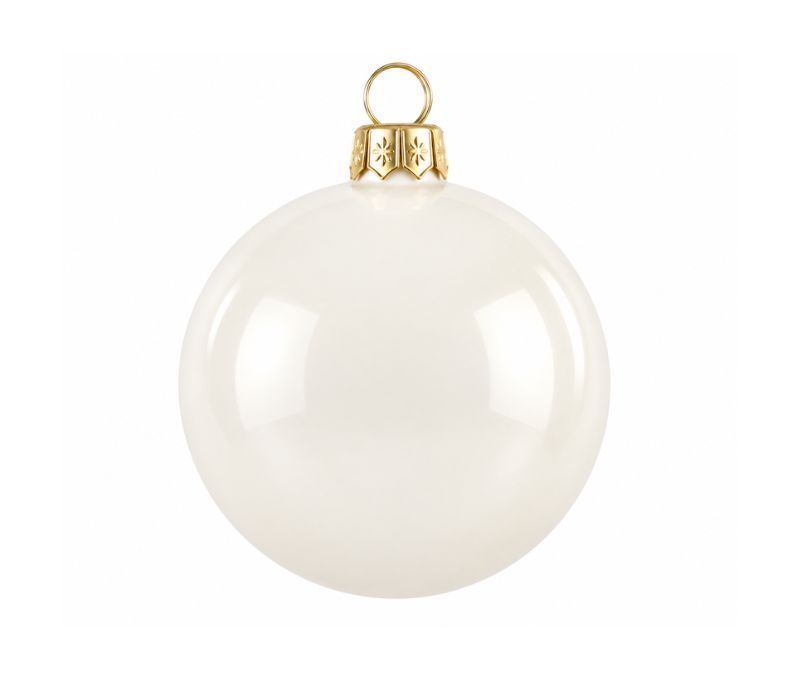 Boule de Noël blanc cassé brillante verre Ø8cm