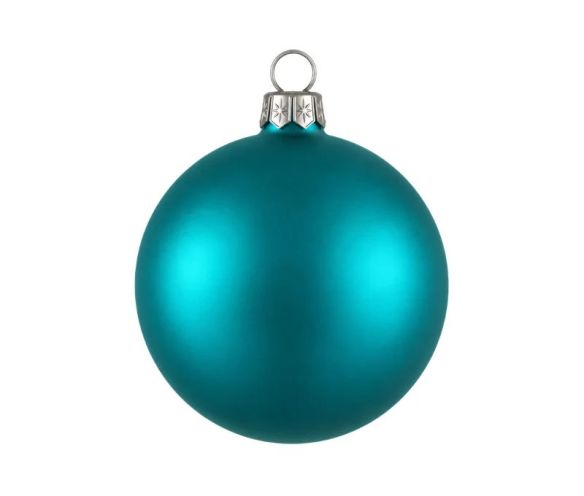 Matte turquoise Christmas bauble Glass Ø8cm