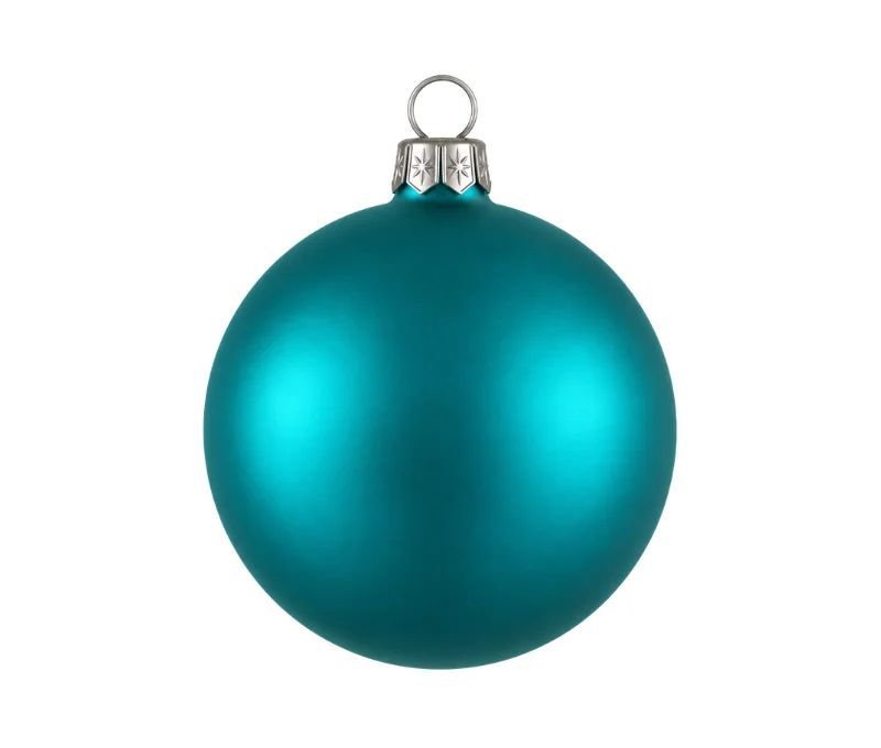 Matte turquoise Christmas bauble Glass Ø8cm