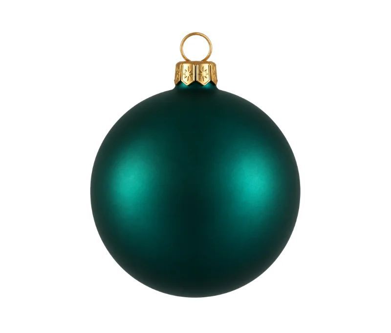 Matte emerald green Christmas bauble Glass Ø8cm