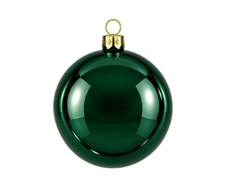 Boule de Noël vert émeraude brillante en verre Ø8cm