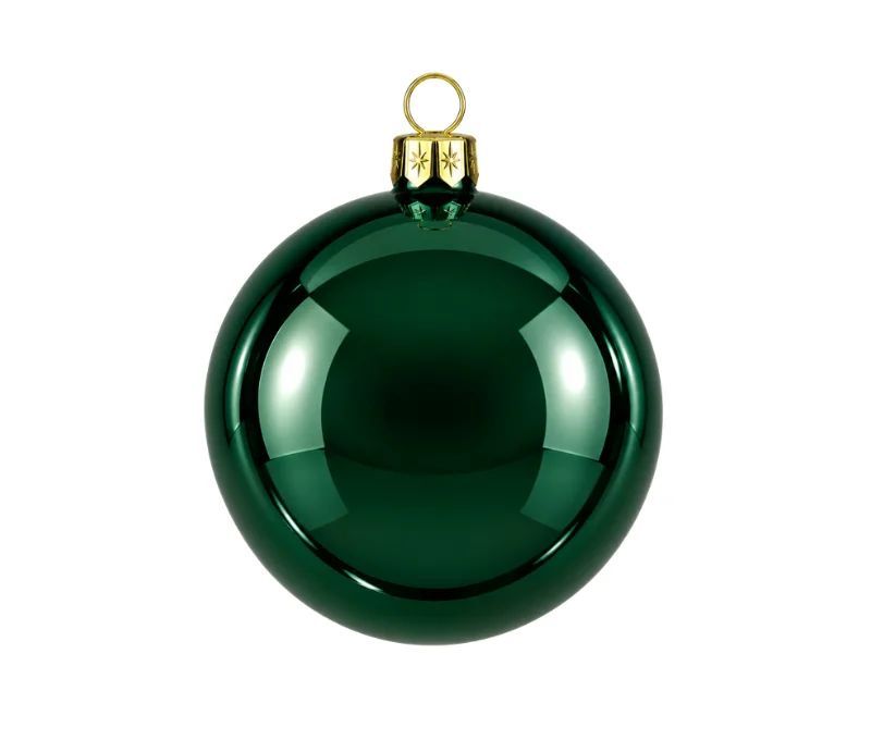 Boule de Noël vert émeraude brillante en verre Ø8cm