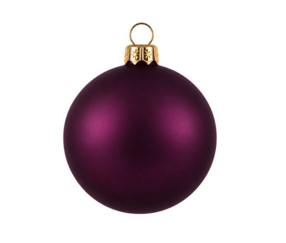 Matte dark mauve Christmas bauble Ø8cm