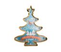 Voir la slide Décoration murale Noël sapin turquoise doré ruban orange Merry Christmas LED L38 x l5 x H48cm