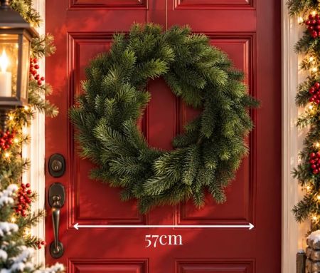 Décoration Noël couronne sapin synthétique verte fournie Ø57cm