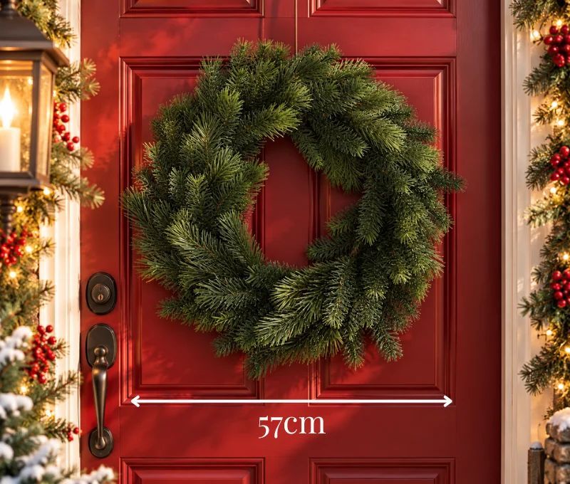 Décoration Noël couronne sapin synthétique verte fournie Ø57cm