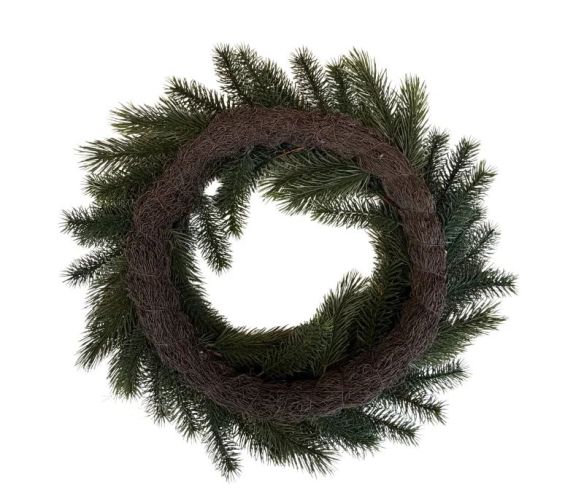 Décoration Noël couronne sapin synthétique verte fournie Ø57cm