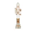 See slide Christmas decoration nutcracker figurine white gold gifts resin L13 x D10 x H50cm