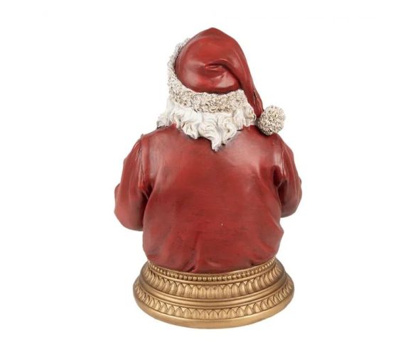 Décoration Noël buste Père Noël rouge blanc doré ours peluche jouets polyrésine H29cm
