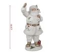 Voir la slide Décoration Noël figurine Père Noël blanc doré houx renne polyrésine H43cm