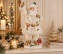 Voir la slide Décoration Noël figurine Père Noël blanc doré houx renne polyrésine H43cm